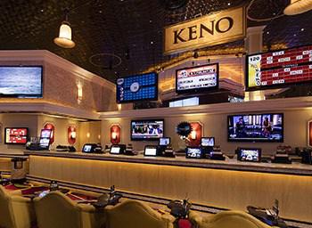 Keno booths displayed inside a live casino establishment